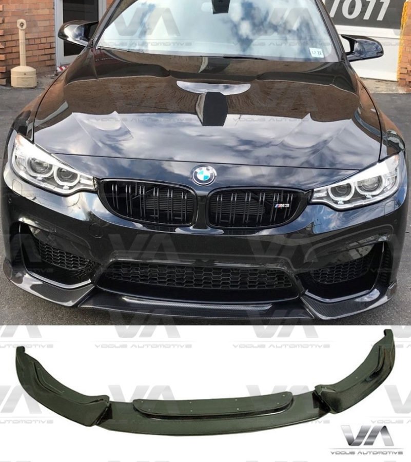 Carbon Fiber Splitters Front Bumper Spoiler Lip Set 14-18 BMW M3 M4 F80 F82 F83